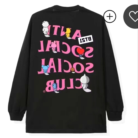 Anti Social Social Club BT21 collab long sleeve tee Medium NWT - Picture 3 of 8